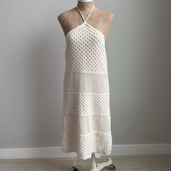 Old Navy Halter Tie-Strap Crochet Mini Dress LARGE NEW! - Picture 3 of 10